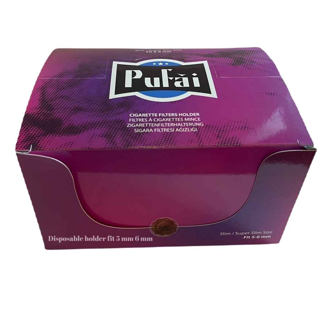 PUFAI Slim Cigarette Filters 5–6 mm 600 Pieces – 24 Purple Boxes - Image 2